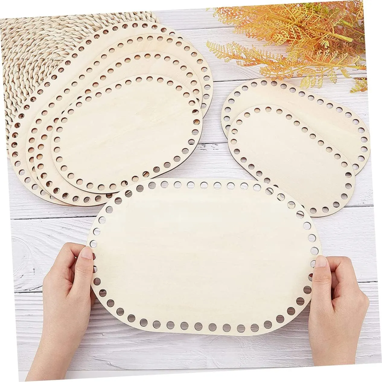 PLAFOPE Handmade Wooden Base Crochet Bag Bottom Crochet Bag Bottom Base for Home Decor