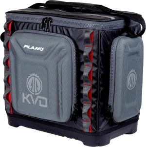 Plano KVD 3700 Signature Series Tackle Bag, Black with Red Accents, Water-Resistant TPE Coated Fabric, Premium Customizable Fishing Storage, Soft Tackle Bag