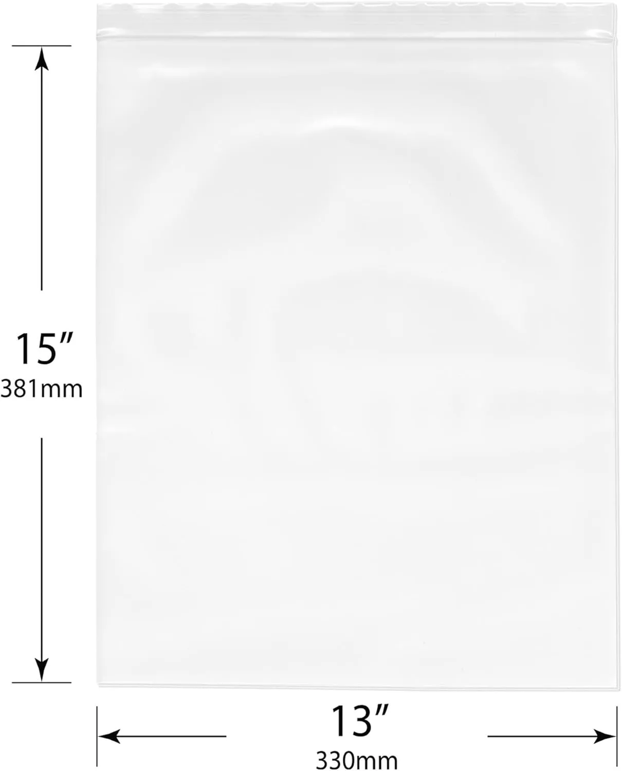 Plymor 13" x 15" (Pack of 50), 6 Mil Industrial Duty Zipper Reclosable Plastic Bags
