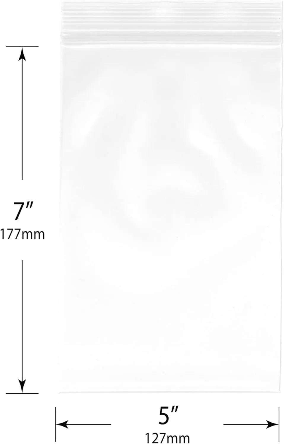 Plymor 5" x 7" (Pack of 100), 6 Mil Industrial Duty Zipper Reclosable Plastic Bags