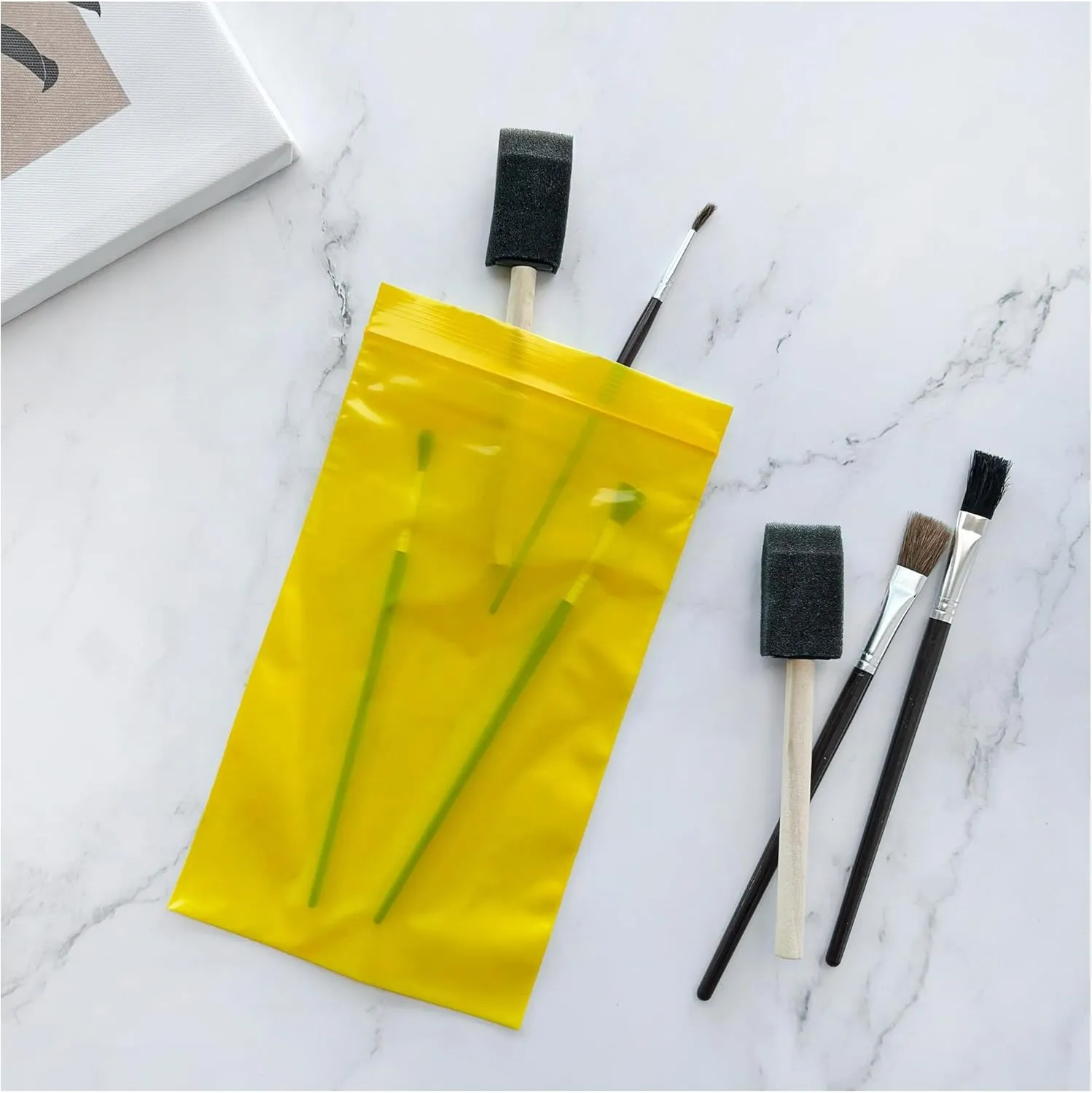 Plymor 5" x 8" (Pack of 100), Yellow 2 Mil Zipper Reclosable Plastic Bags