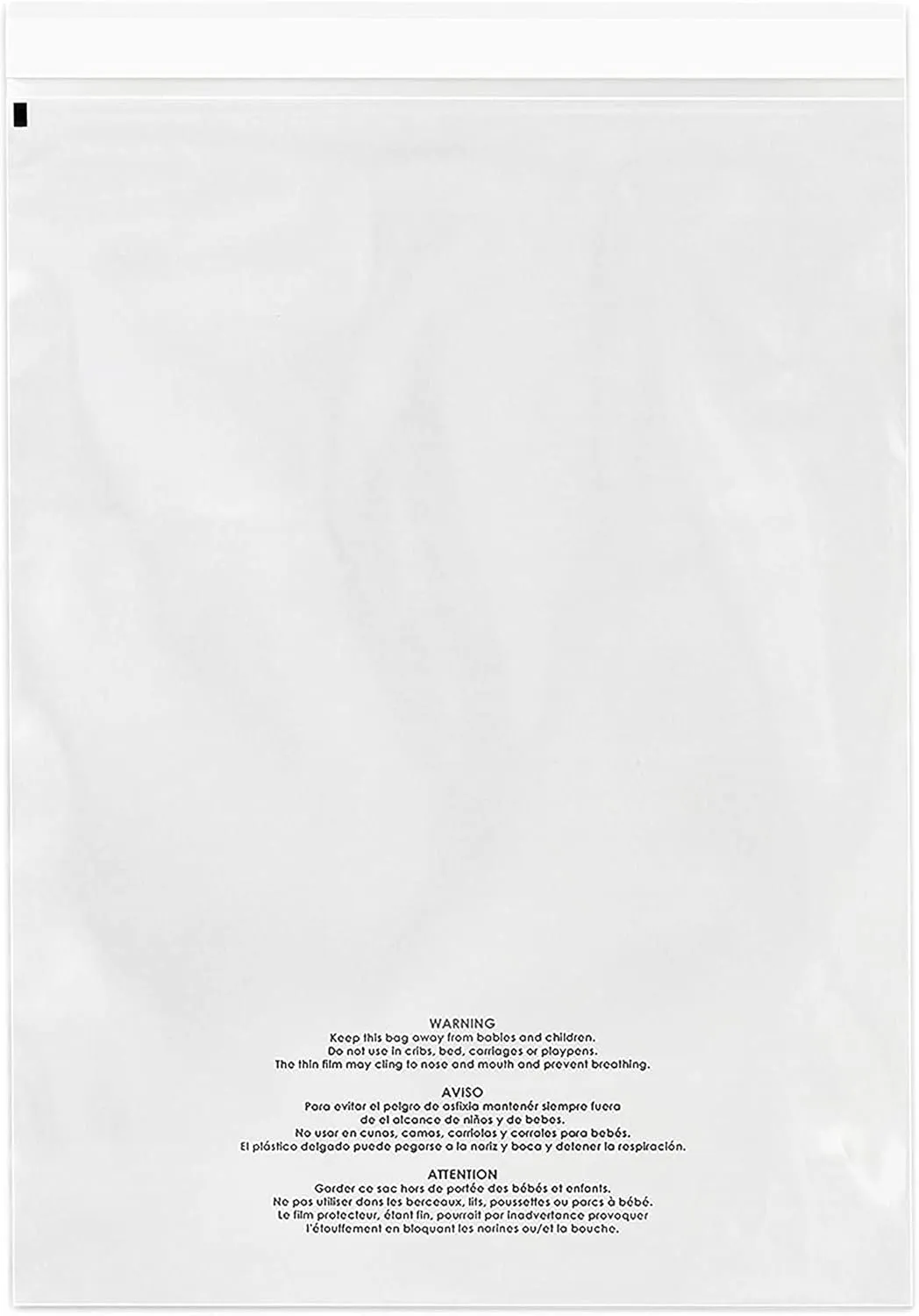 Poly Bags With Suffocation Warning 14x20-100 Count - Self Seal Clear Bags Strong Adhesive Shipping Bags for Clothes - Permanent Adhesive - Clear Packaging Bags for Storage, Retail, Warehouse