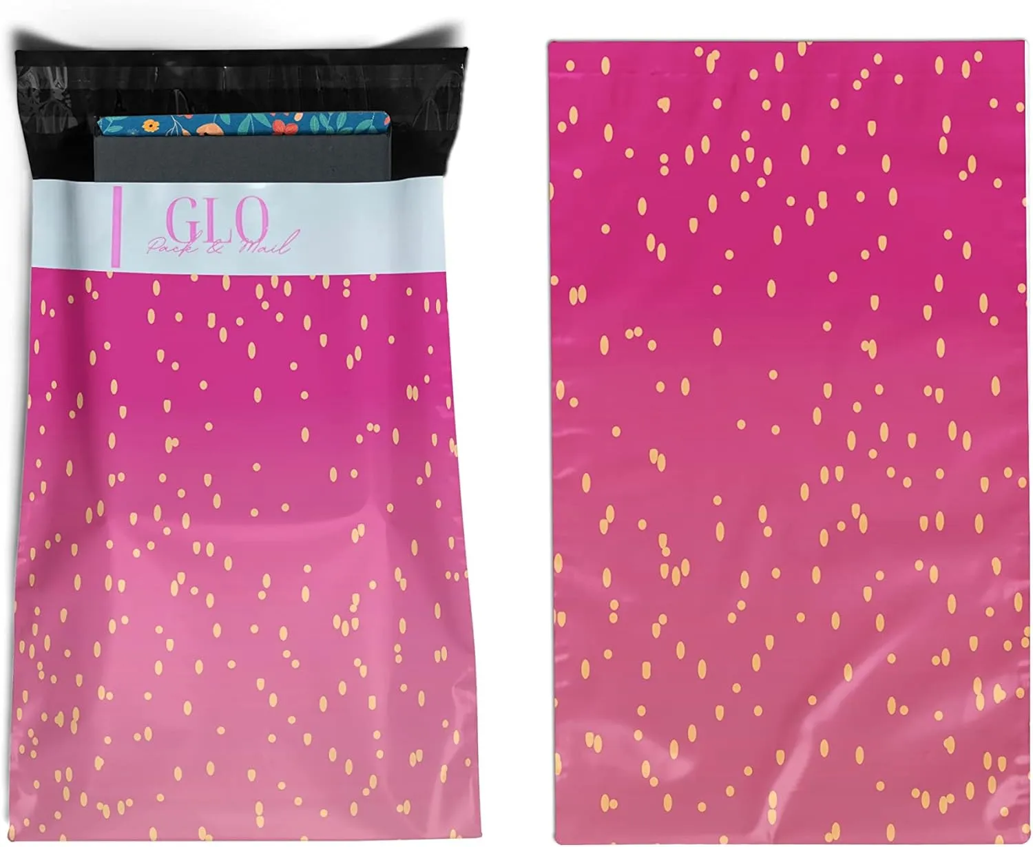 Poly Mailers 6x9-100-Pack Poly Mailer Set - Extra-Thick Mailer Bag with Self-Seal Adhesive - Strong Mailing Envelopes - Waterproof Envelope Polymailers - Cute Polymailer Package Bags (Pink and Gold)