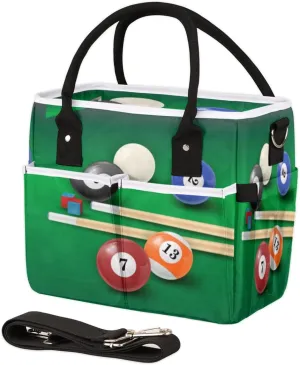 Pool Ball Chalk Cue Adult Lunch Box for Men Women Insulated Tote Bag Leakproof Lunchbag Large Meal Prep Cooler Bag Reusable Lunch Bag with Adjustable Shoulder Strap for Work, Picnic