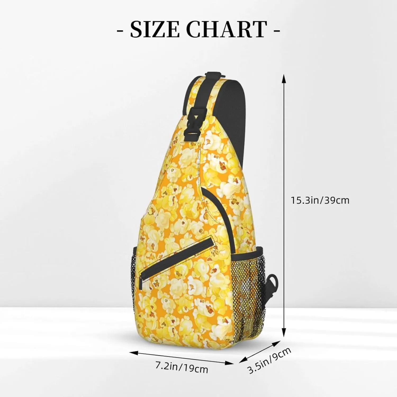 Popcorn Sling Backpack Chest Bag Crossbody Shoulder Bag Gym Cycling Travel Hiking Daypack For Men Women