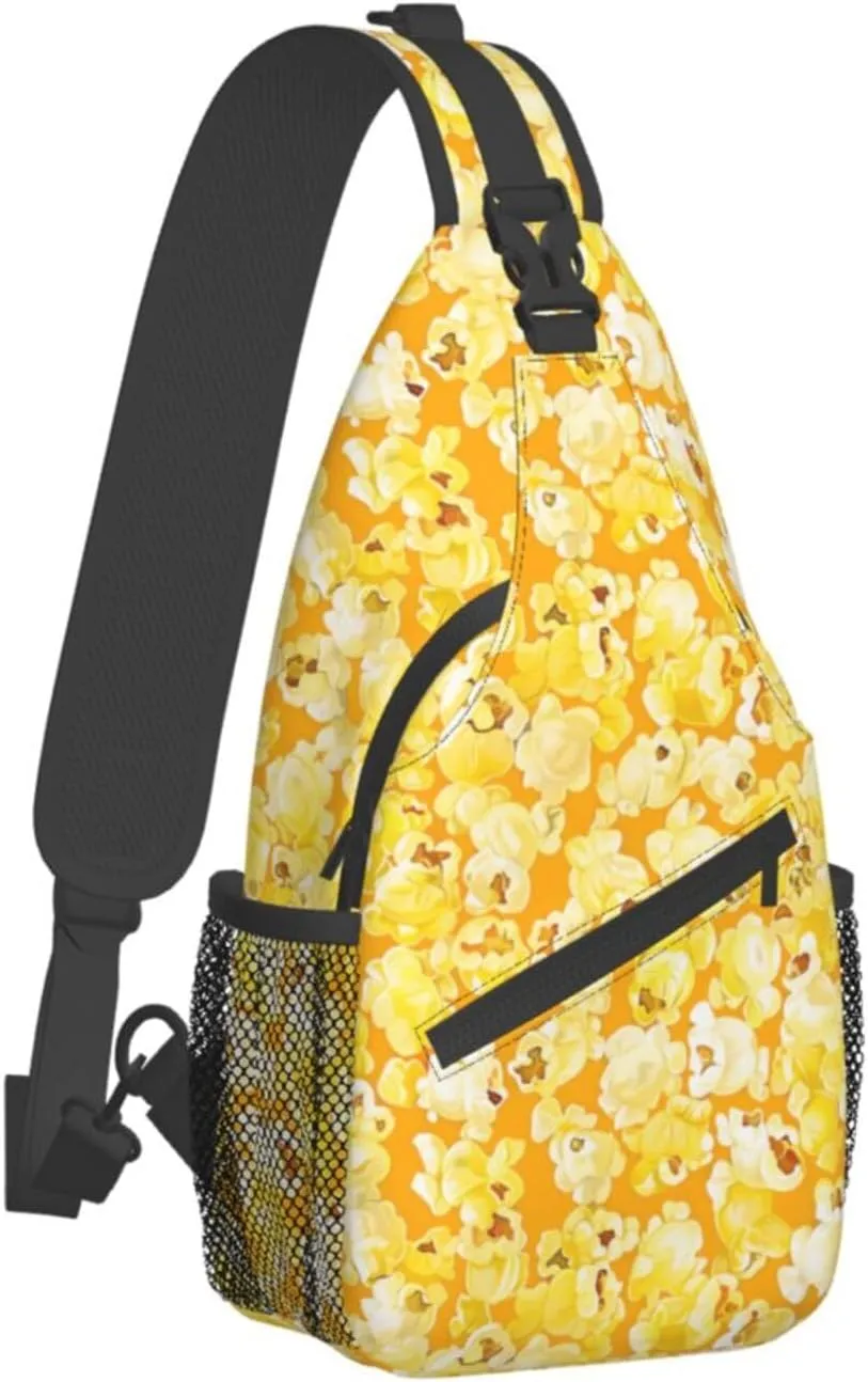 Popcorn Sling Backpack Chest Bag Crossbody Shoulder Bag Gym Cycling Travel Hiking Daypack For Men Women