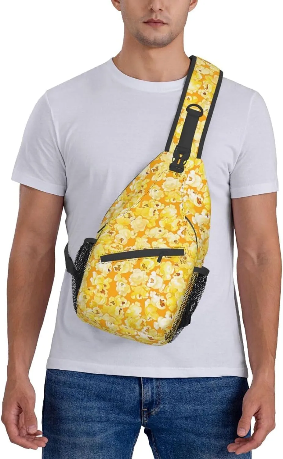 Popcorn Sling Backpack Chest Bag Crossbody Shoulder Bag Gym Cycling Travel Hiking Daypack For Men Women
