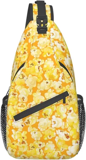 Popcorn Sling Backpack Chest Bag Crossbody Shoulder Bag Gym Cycling Travel Hiking Daypack For Men Women