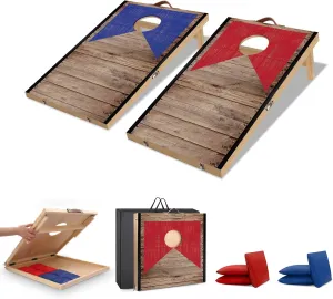 Portable Cornhole Board Set with Bean Bags 2 ft x 1 ft or 10.16 * 5.04 Inch Foldable Corn Hole Games for Adults and Kids Indoor or Outdoor Corn Hole Toss Games Backyard Tarvel