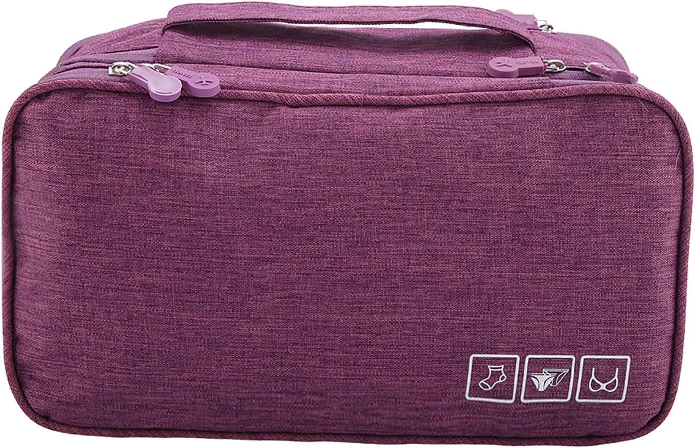 Portable Travel Storage Organizer Waterproof Underwear Bra Socks Bag USB Case Underwear Bra Storage Bag Waterproof Travel Organizers(Purple)