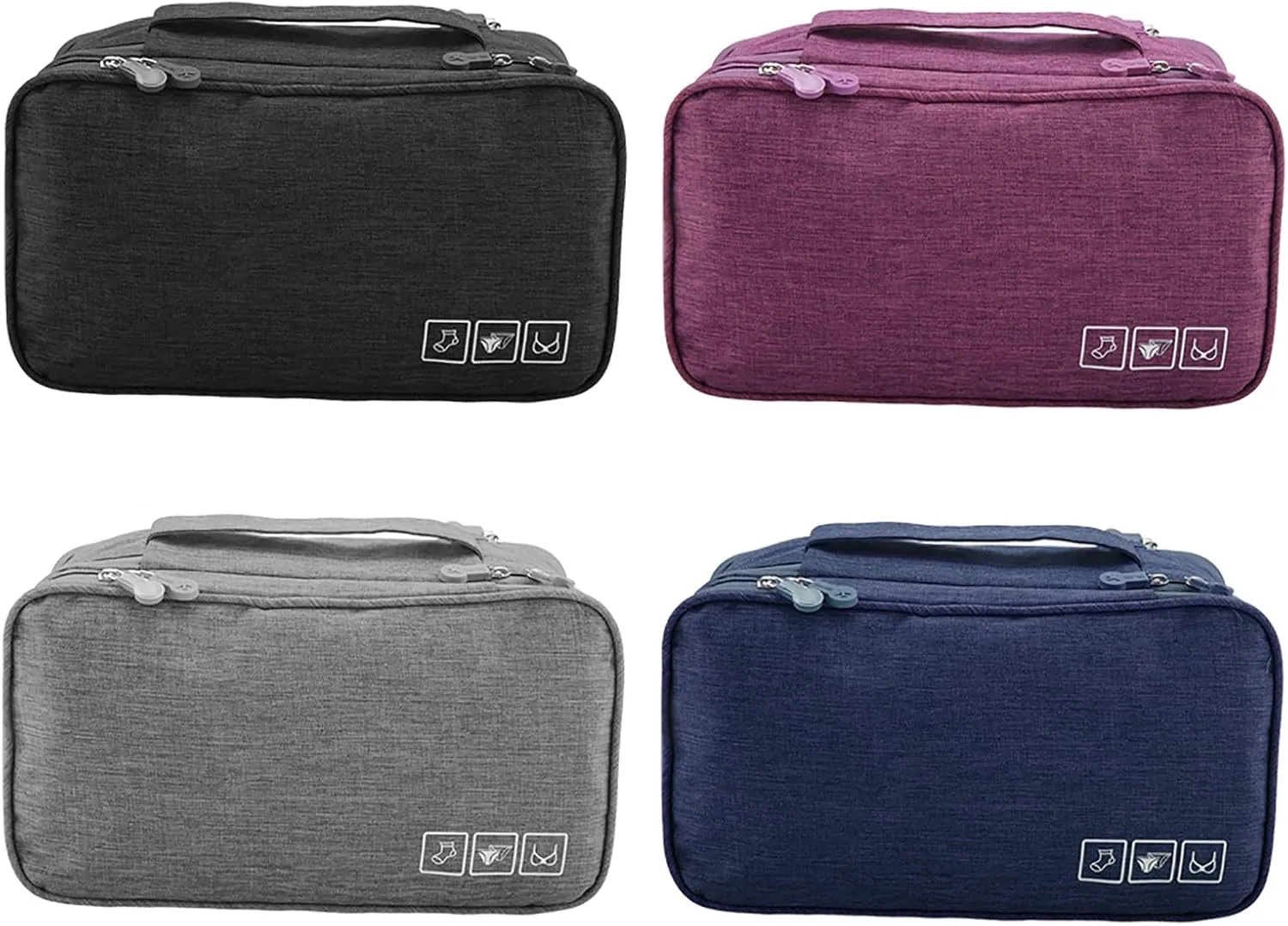 Portable Travel Storage Organizer Waterproof Underwear Bra Socks Bag USB Case Underwear Bra Storage Bag Waterproof Travel Organizers(Purple)