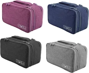 Portable Travel Storage Organizer Waterproof Underwear Bra Socks Bag USB Case Underwear Bra Storage Bag Waterproof Travel Organizers(Purple)