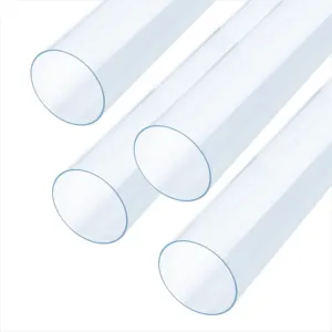 POWERTEC Clear PVC Pipe 4" x 36" Long, 4PK Rigid Plastic Tubing, Round Tube Compatible w/Dust Collection Fittings, Hose for Woodworking Tool, Dust Collection System, Toy Cars & Bird Feeder (70272-P4)