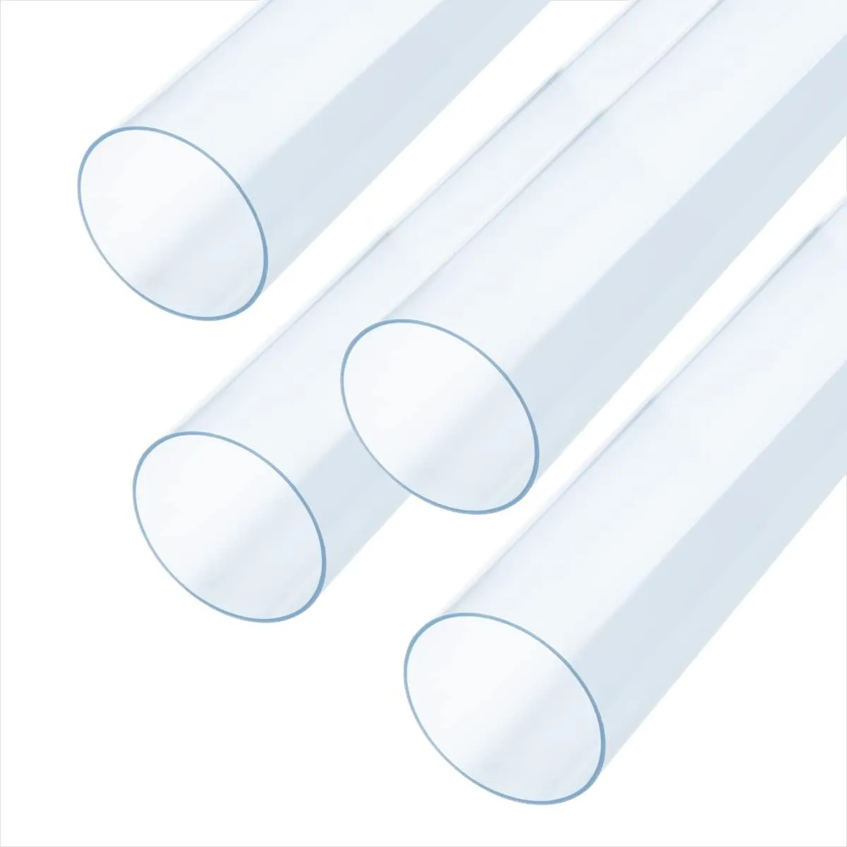 POWERTEC Clear PVC Pipe 4" x 36" Long, 4PK Rigid Plastic Tubing, Round Tube Compatible w/Dust Collection Fittings, Hose for Woodworking Tool, Dust Collection System, Toy Cars & Bird Feeder (70272-P4)