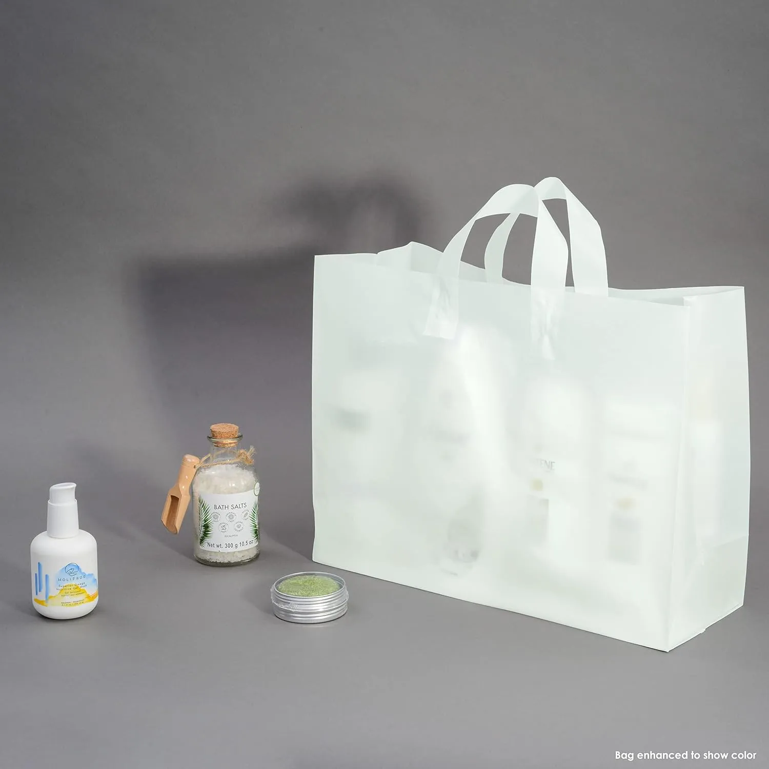 Prime Line Packaging Plastic Shopping Bags, Plastic Tote with Handles for Small Business, Boutiques, Merchandise, Retail, Teal, Bulk, 16x6x12 100 Pack