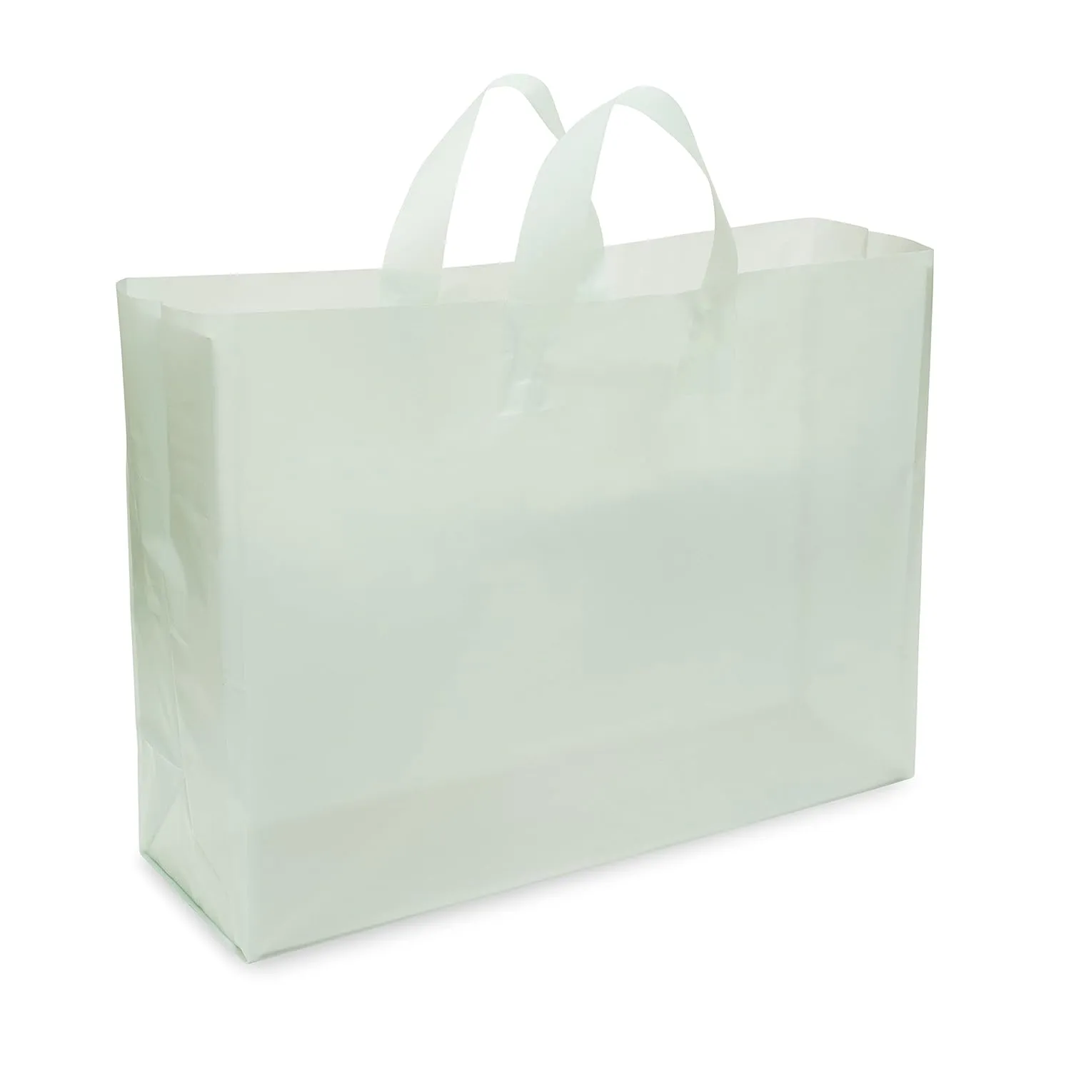 Prime Line Packaging Plastic Shopping Bags, Plastic Tote with Handles for Small Business, Boutiques, Merchandise, Retail, Teal, Bulk, 16x6x12 100 Pack