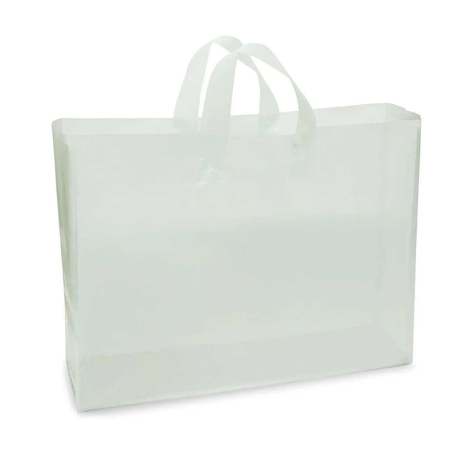 Prime Line Packaging Plastic Shopping Bags, Plastic Tote with Handles for Small Business, Boutiques, Merchandise, Retail, Teal, Bulk, 16x6x12 100 Pack
