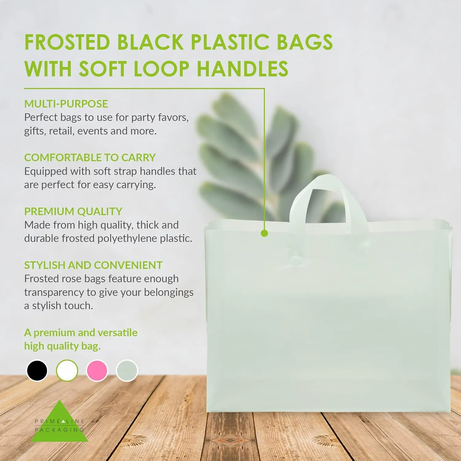 Prime Line Packaging Plastic Shopping Bags, Plastic Tote with Handles for Small Business, Boutiques, Merchandise, Retail, Teal, Bulk, 16x6x12 100 Pack