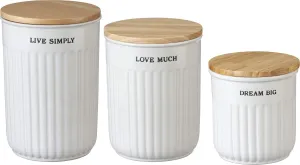 Primitives by Kathy Decorative Canister Set, Set of 3, White