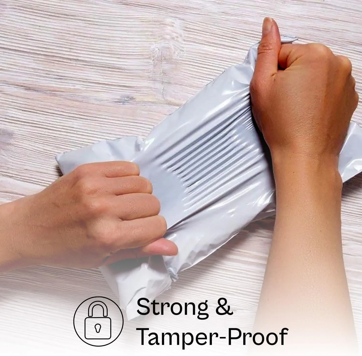 PSBM Poly Mailers, 19x24 Inch, 200 Pack, 3 Mil Thick, Shipping Envelope Mailers, White/Grey, Self Seal and Peel Strip