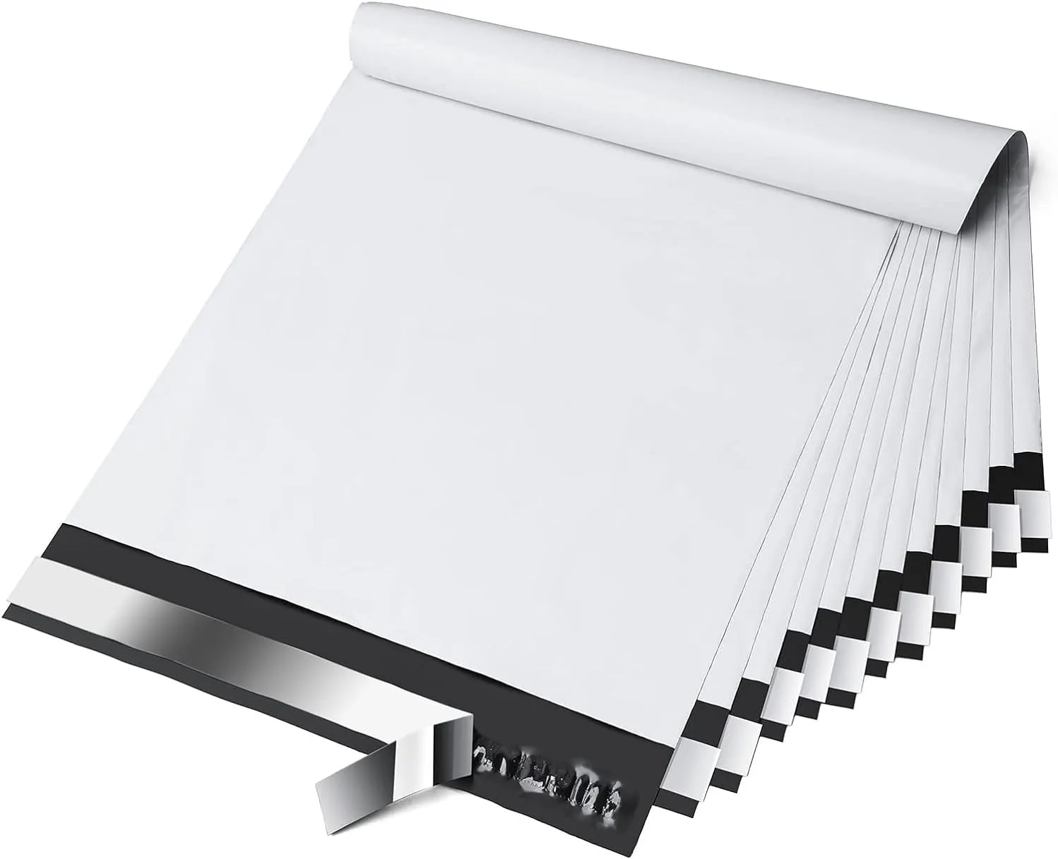 PSBM Poly Mailers, 19x24 Inch, 200 Pack, 3 Mil Thick, Shipping Envelope Mailers, White/Grey, Self Seal and Peel Strip