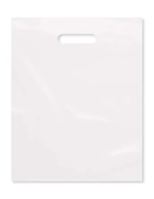 Purple Q Crafts Clear Plastic Bag With Handles 12"x15" Clear Frosted Die Cut Plastic Bags With Handles 100 Pack for Merchandise, Retail, Gifts, Trade Show and More (12"x15")…
