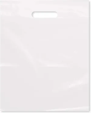 Purple Q Crafts Plastic Bag With Die Cut Handle Bag 12" x 15" White Plastic Merchandise Bags 100 Pack for Retail, Gifts, Trade Show and More