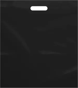 Purple Q Crafts Plastic Bag with Die Cut Handle Bag 15"x18" Black Plastic Merchandise Bags 50 Pack for Retail, Gifts, Trade Show and More