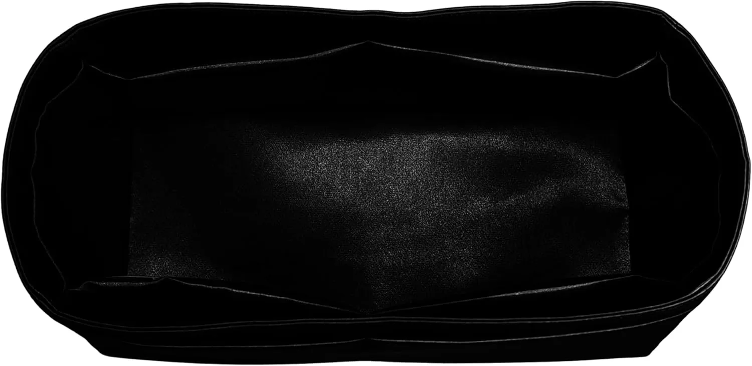 Purse Organizer Insert for Birkin 30, Premium Satin Handbag Organizer, thin, Lightweight, soft, smooth, silky texture, flexible, Gift for Women, (Black PB30)