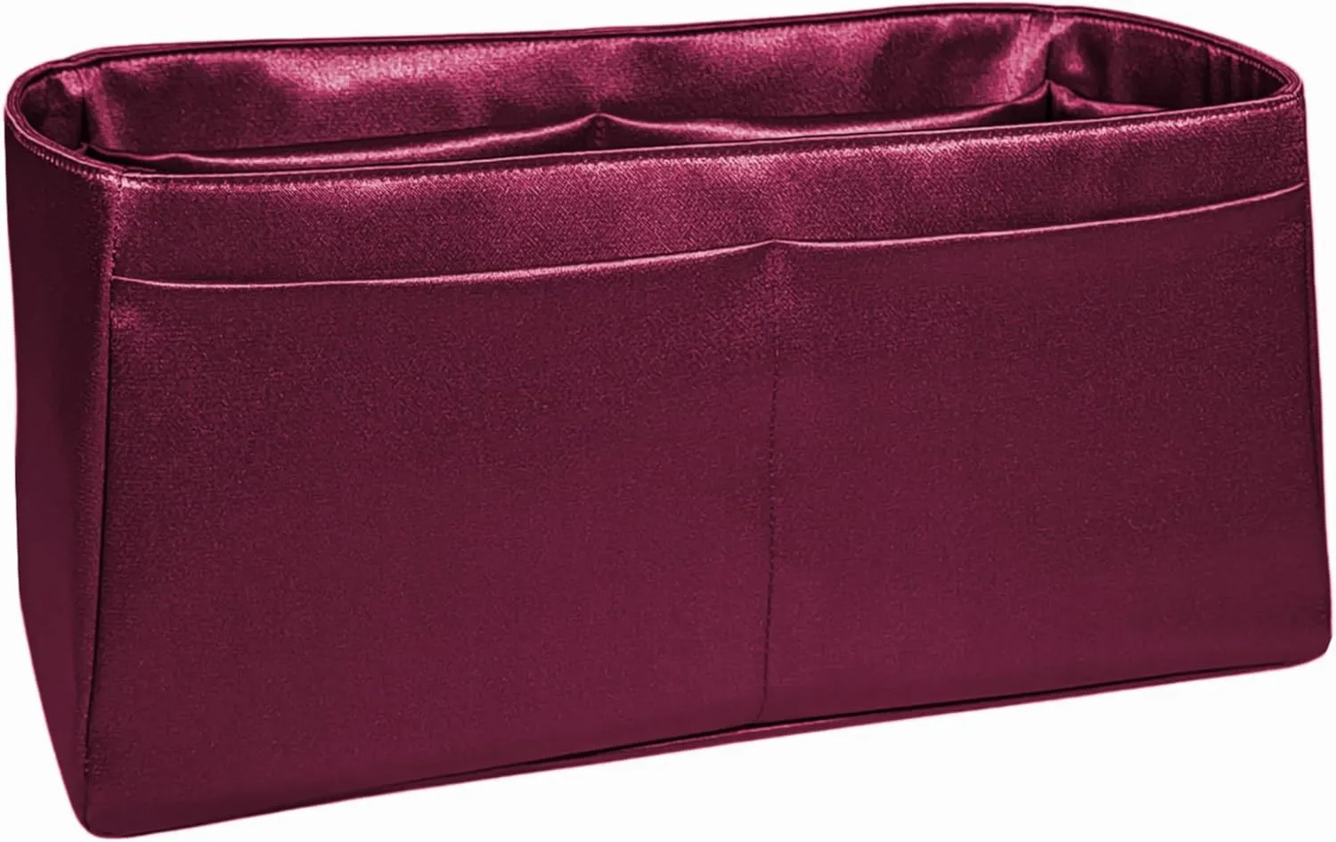 Purse Organizer Insert for Birkin 30, Premium Satin Handbag Organizer, thin, Lightweight, soft, smooth, silky texture, flexible, Gift for Women, (Burgundy PB30)