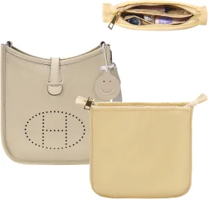 Purse Organizer Insert for Hermes Evelyne 29 PM, Mini Evelyne Bag Insert with Zipper,Nylon Inner Liner Organizer with Multi-pockets,Keep Bag Shape and Clean