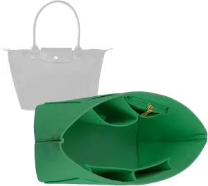 Purse Organizer Insert for Longchamp Le Pliage Neo(Large) Handbags Insert Organizer 1012green-L