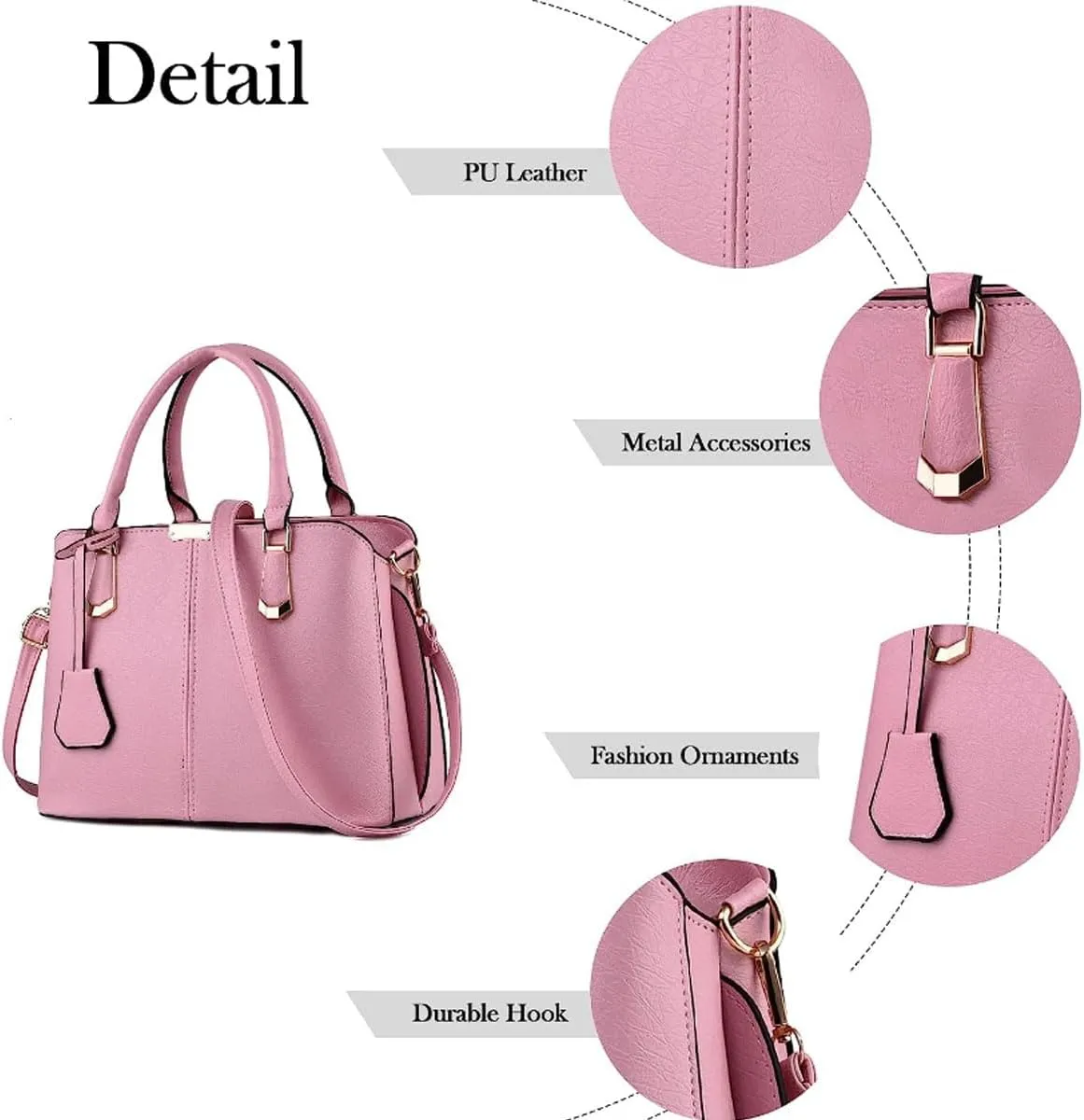 Purses and Handbags for Women Fashion Messenger Bag Ladies PU Leather Top Handle Satchel Shoulder Tote Bags