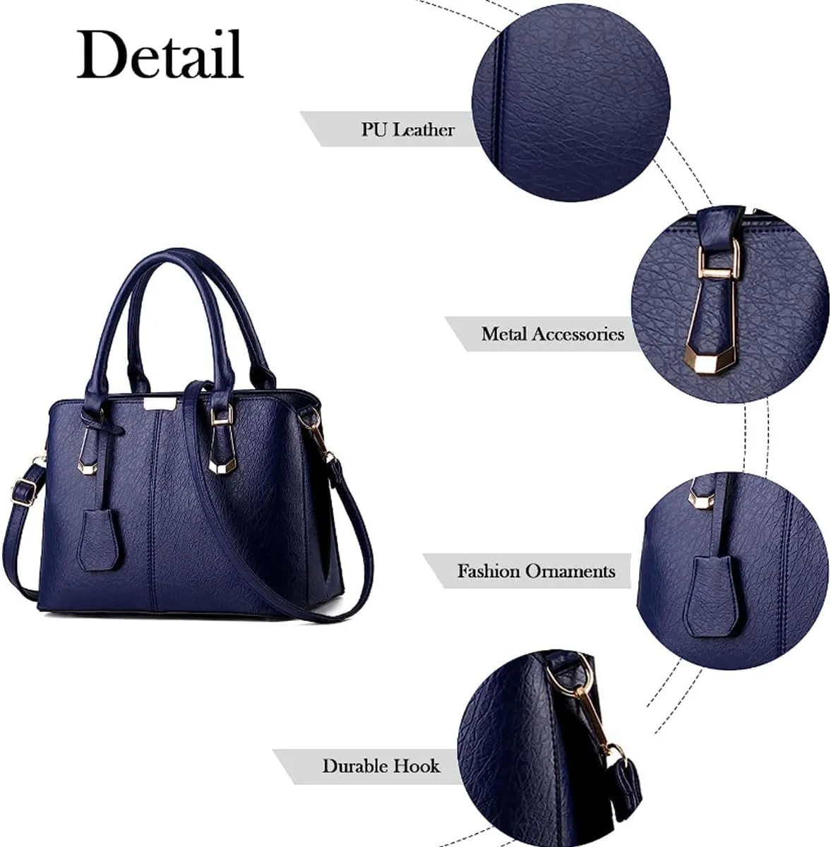 Purses and Handbags for Women Fashion Messenger Bag Ladies PU Leather Top Handle Satchel Shoulder Tote Bags