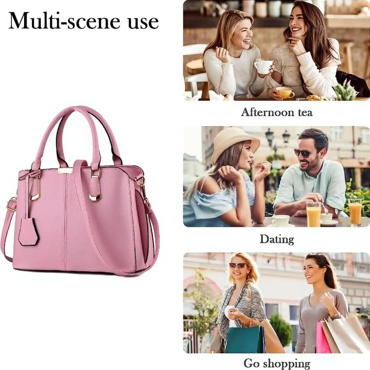 Purses and Handbags for Women Fashion Messenger Bag Ladies PU Leather Top Handle Satchel Shoulder Tote Bags