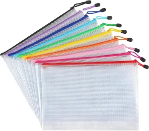 PVC Stationery Storage Bag Folder File Mesh Zipper Pouch A4 A5 A6 A3 Document Bag File Folders School Office Supplies Organizer Ideal for Storing Small Items for Everyday Use(S-A5)