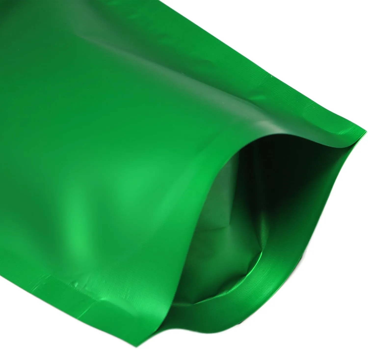 QQ Studio Pack of 100 Matte/Glossy Color Stand-Up Foil Resealable Zipper Pouches (3.3" x 5.1", Matte Green)