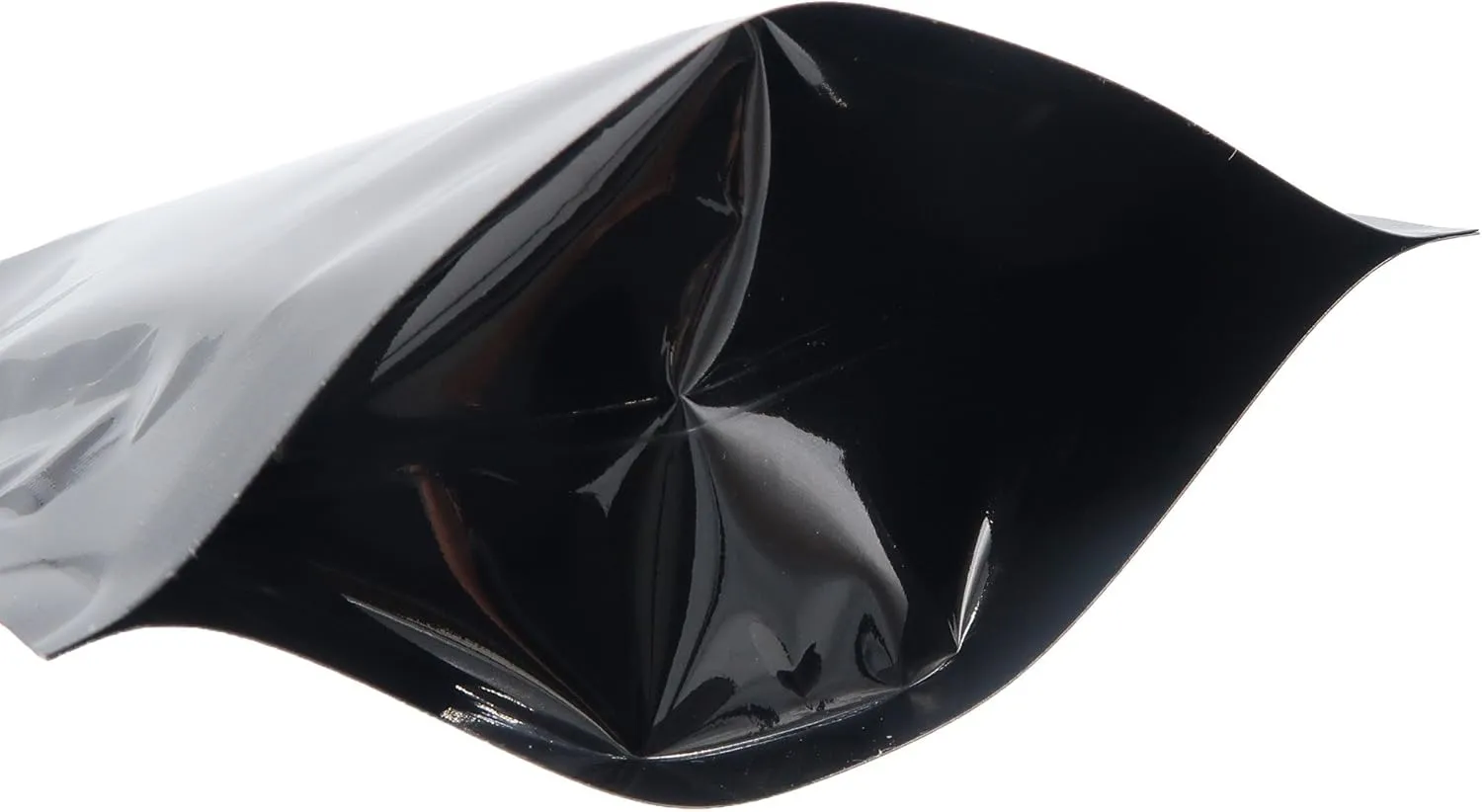 QQ Studio Pack of 100 Matte/Glossy Color Stand-Up Foil Resealable Zipper Pouches (4.7" x 7.1", Glossy Black)