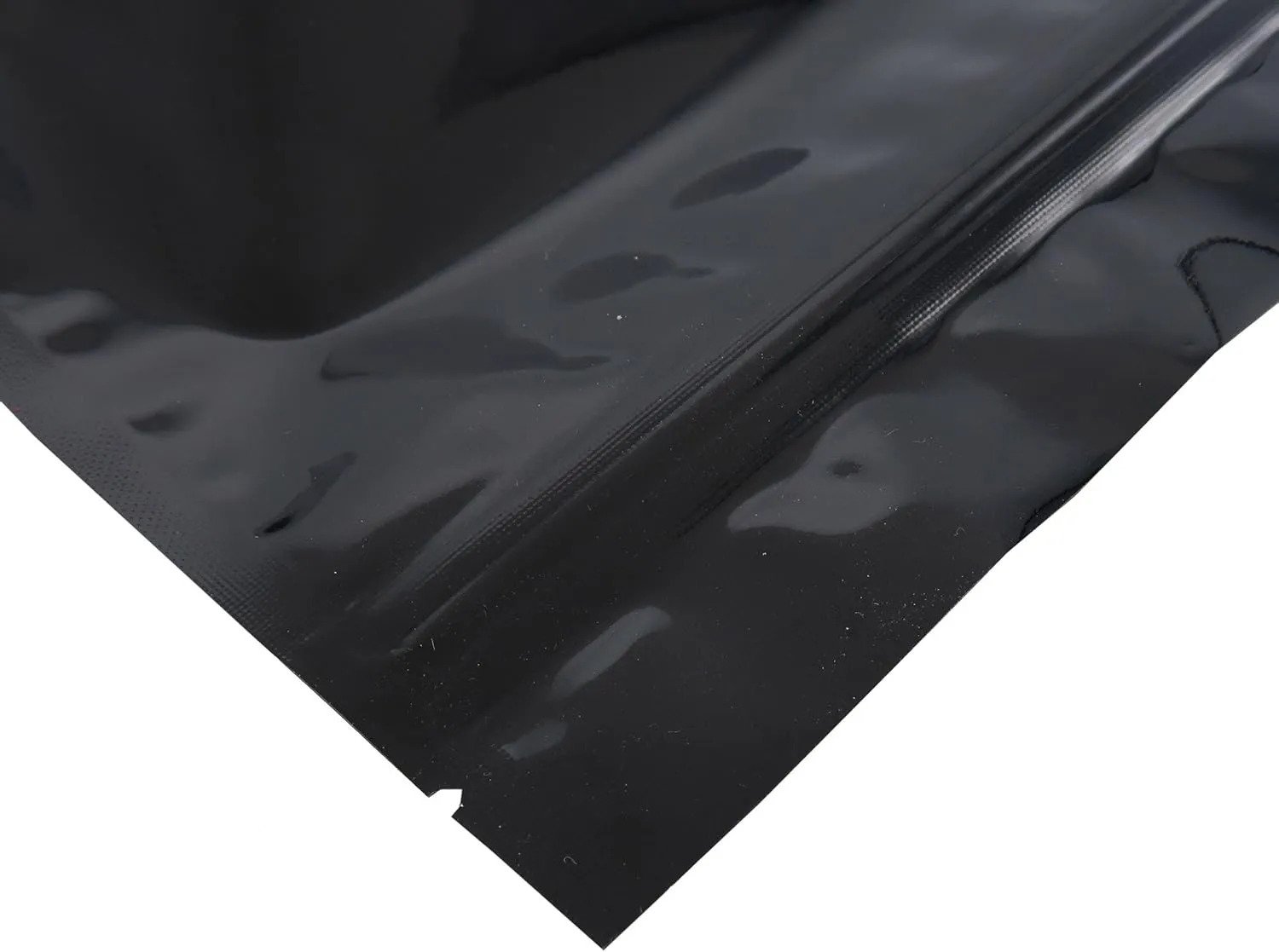 QQ Studio Pack of 100 Matte/Glossy Color Stand-Up Foil Resealable Zipper Pouches (4.7" x 7.1", Glossy Black)