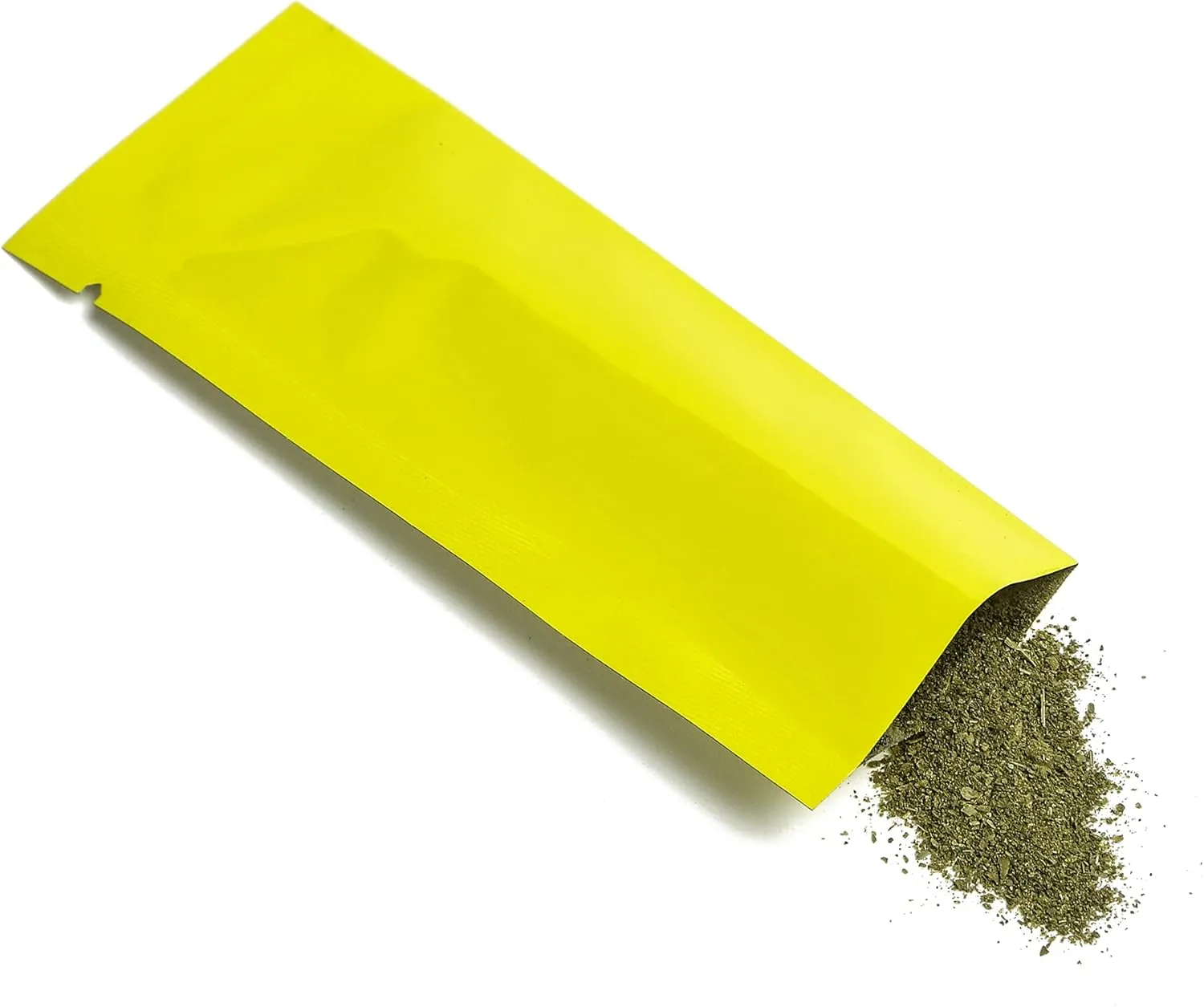 QQ Studio Yellow Foil Drink Mix Packaging Bags, Glossy Waterproof Stick Pouches with Heat Seal, Aluminum Smell Proof Baggies for Powders and Liquids (600, 2" x 6")