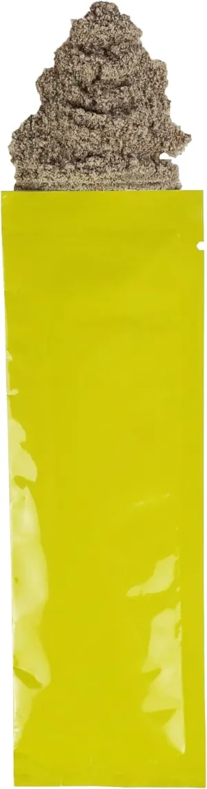 QQ Studio Yellow Foil Drink Mix Packaging Bags, Glossy Waterproof Stick Pouches with Heat Seal, Aluminum Smell Proof Baggies for Powders and Liquids (600, 2" x 6")