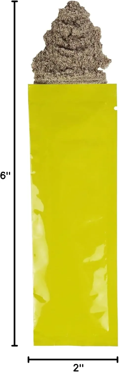 QQ Studio Yellow Foil Drink Mix Packaging Bags, Glossy Waterproof Stick Pouches with Heat Seal, Aluminum Smell Proof Baggies for Powders and Liquids (600, 2" x 6")