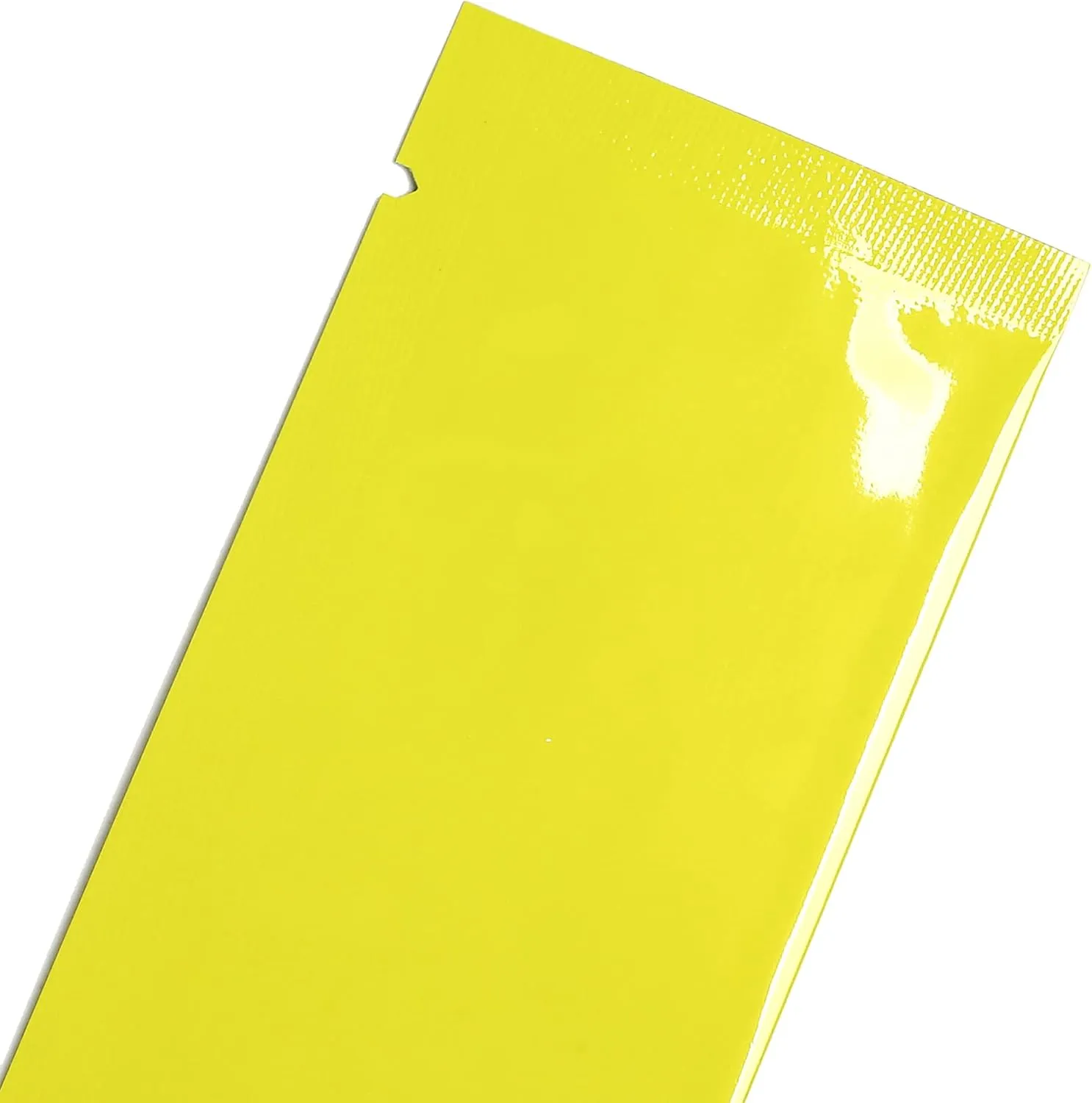 QQ Studio Yellow Foil Drink Mix Packaging Bags, Glossy Waterproof Stick Pouches with Heat Seal, Aluminum Smell Proof Baggies for Powders and Liquids (600, 2" x 6")