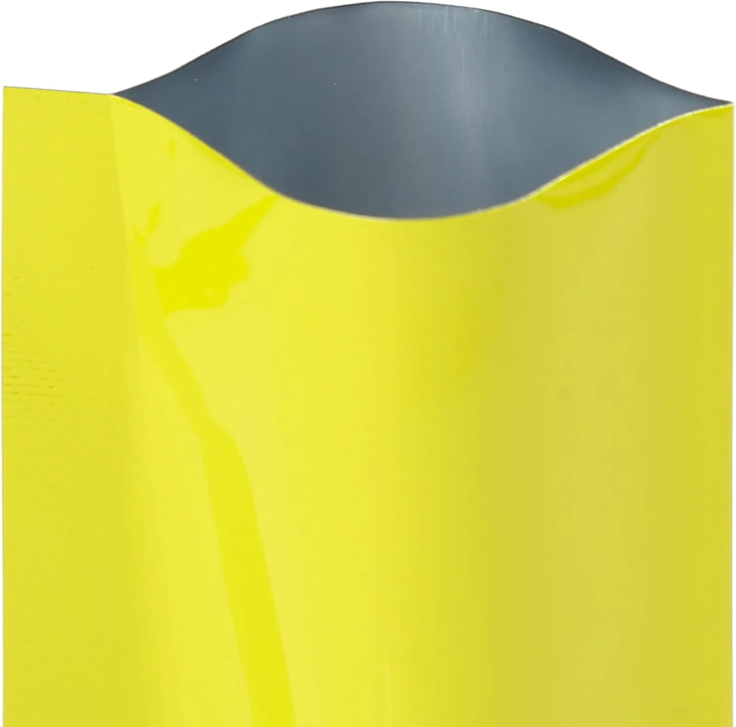 QQ Studio Yellow Foil Drink Mix Packaging Bags, Glossy Waterproof Stick Pouches with Heat Seal, Aluminum Smell Proof Baggies for Powders and Liquids (600, 2" x 6")