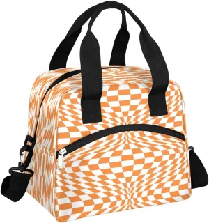 QsirBC Insulated Lunch Bag Women Abstractions Interesting Reusable Lunch Tote for Adult Men Adjustable Shoulder Strap Cooler Lunch Box for Office Work Picnic Travel