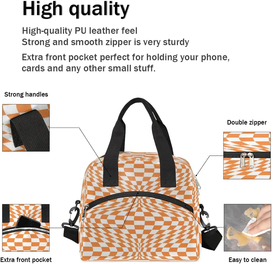 QsirBC Insulated Lunch Bag Women Abstractions Interesting Reusable Lunch Tote for Adult Men Adjustable Shoulder Strap Cooler Lunch Box for Office Work Picnic Travel