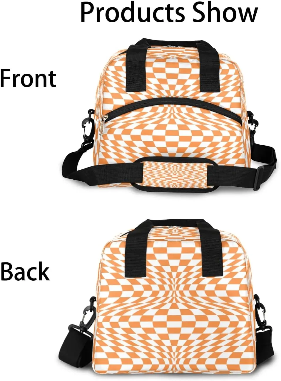 QsirBC Insulated Lunch Bag Women Abstractions Interesting Reusable Lunch Tote for Adult Men Adjustable Shoulder Strap Cooler Lunch Box for Office Work Picnic Travel