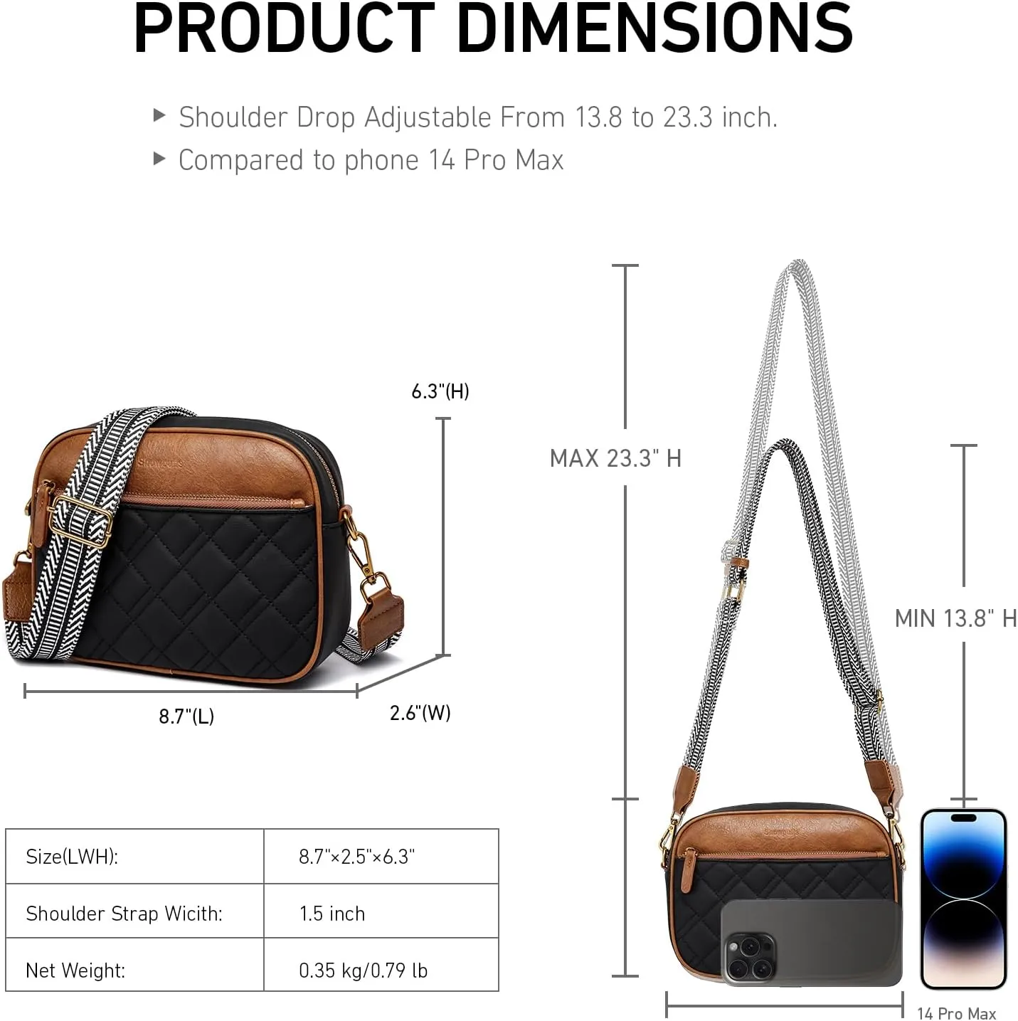 Quilted Crossbody Bags for Women Small Crossbody Purse Trendy Womens Purses and Handbags With Adjustable Strap