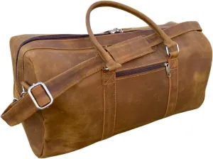 "Leather Duffle Bag for Men – Spacious and Stylish Travel Weekender with Adjustable Shoulder Strap, Multiple Compartments, and Durable Construction – Perfect for Business