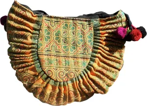 RaanPahMuang Shoulder Purse Made From Thai Hmong Hill Tribe Patch Fabric Half Sun